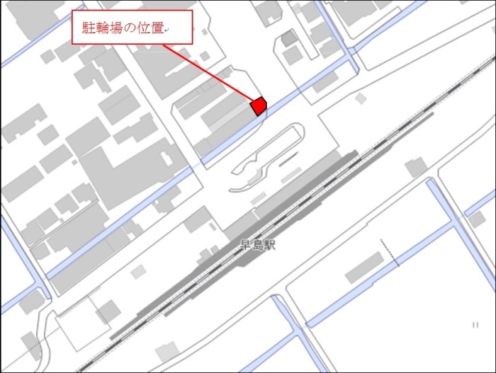 駐輪場の位置を示した地図